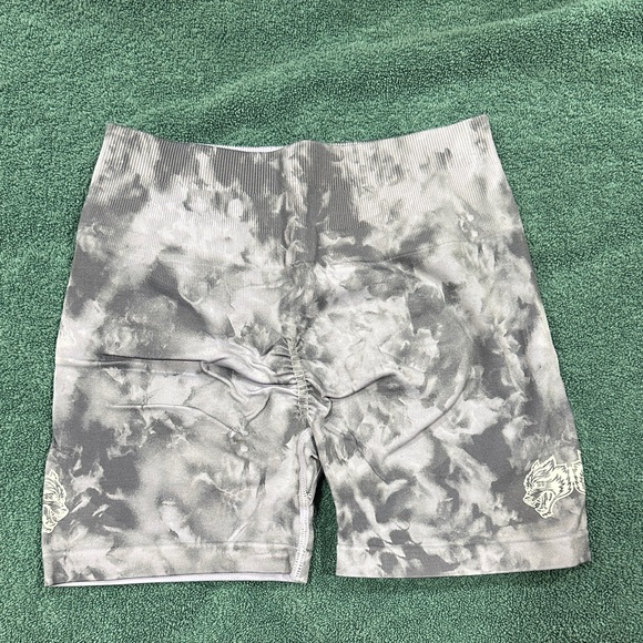 Darc Sport Gray Tie-Dye Women's Athletic Shorts - Picture 2 of 2
